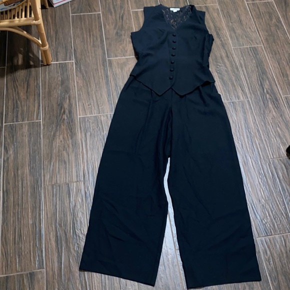 Ann Taylor Pants - Ann Taylor vintage lace one piece pantsuit with attached vest Y2K